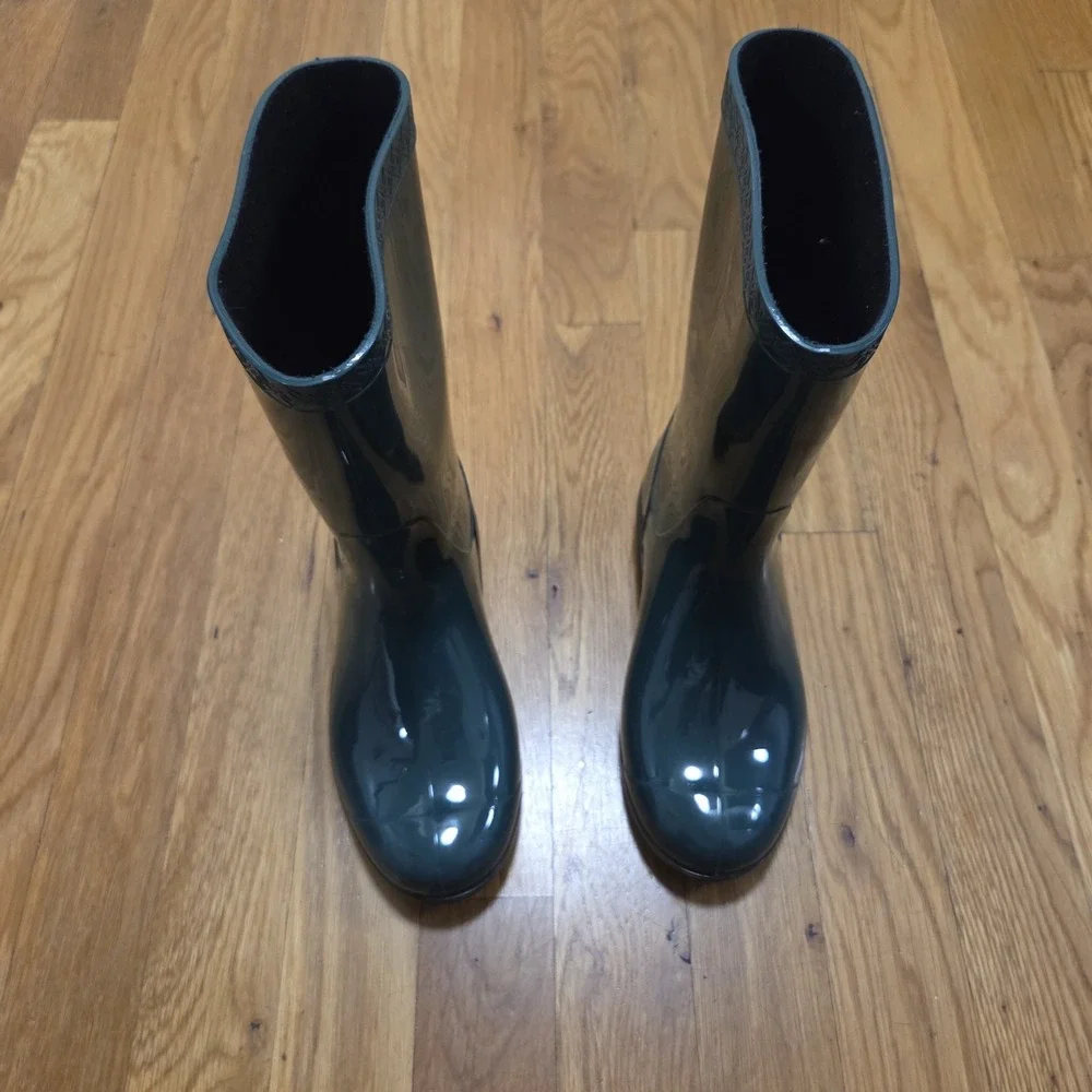 UGG K Raana Rain Boots Waterproof‎ Rubber Youth Kids Boy/Girl Sz 13 Pine Green
